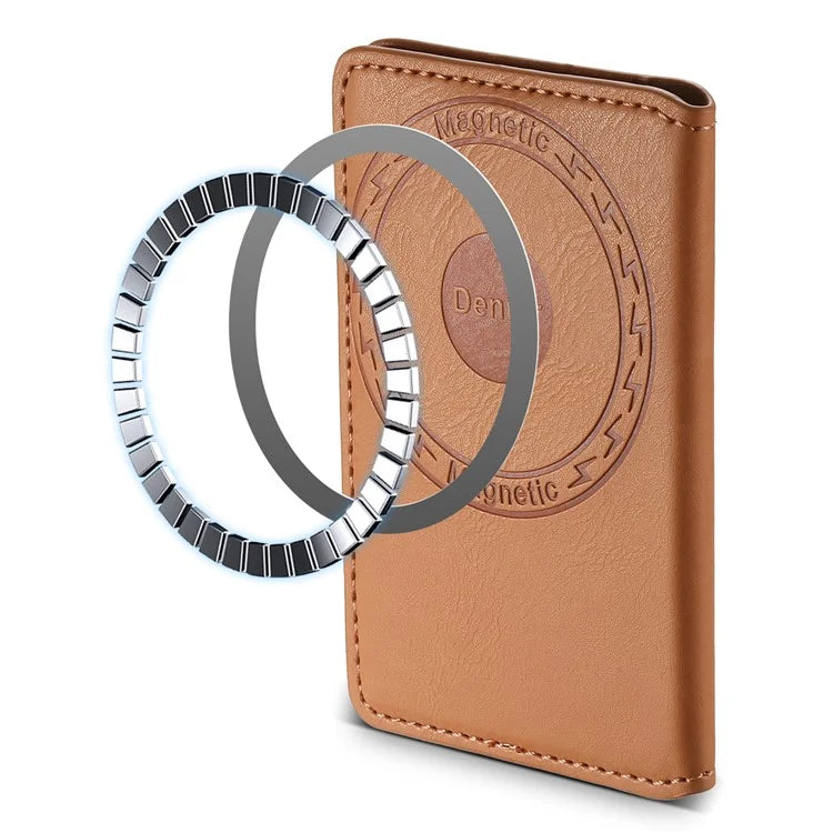 DENIOR Magnetic Card Case Compatible with MagSafe PU Leather Phone Card Holder Kickstand