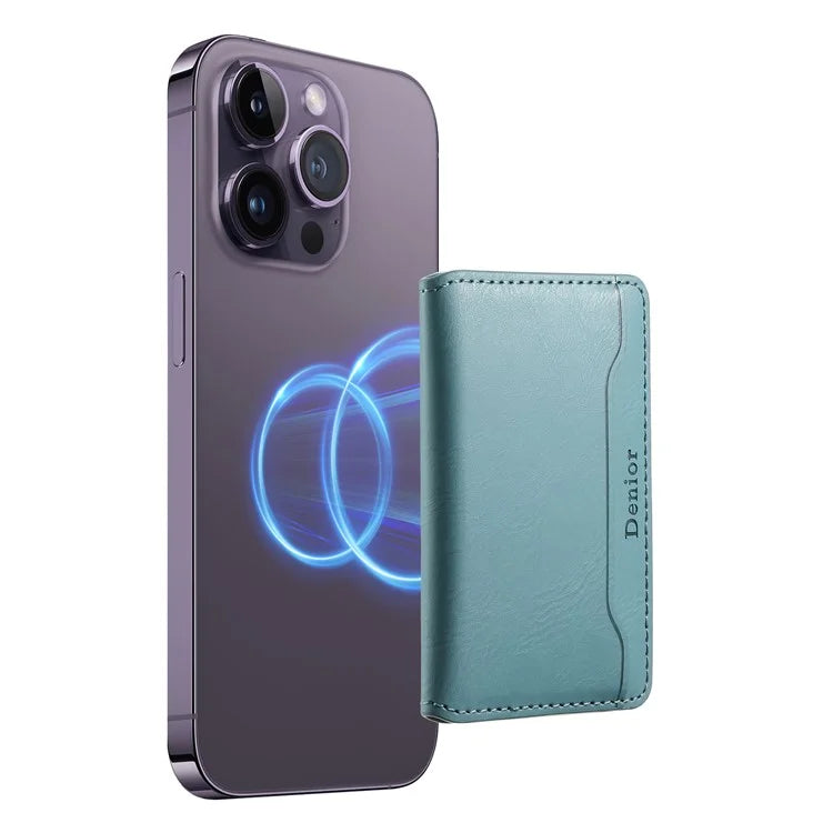 DENIOR Magnetic Card Case Compatible with MagSafe PU Leather Phone Card Holder Kickstand