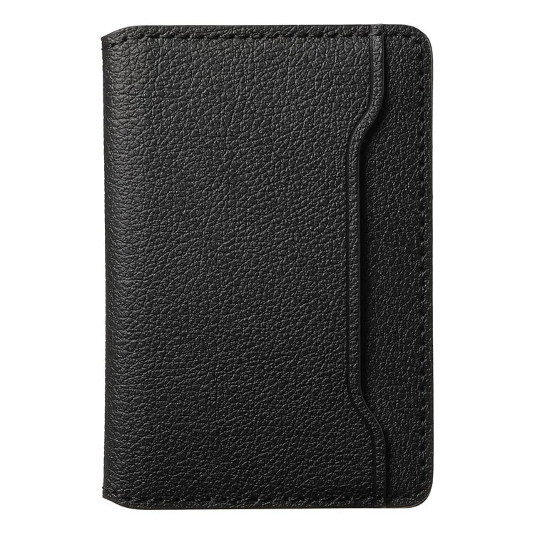 Calf Texture PU Leather Card Holder Phone Card Case Adhesive Cellphone Kickstand