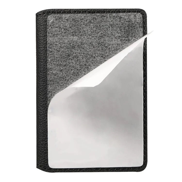 Calf Texture PU Leather Card Holder Phone Card Case Adhesive Cellphone Kickstand