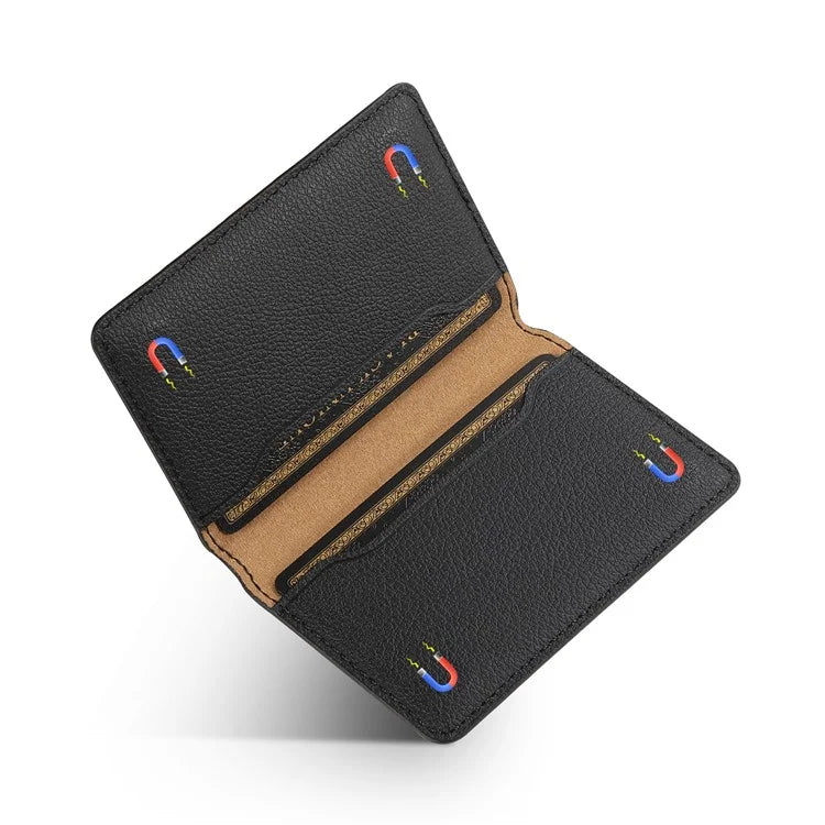 Calf Texture PU Leather Card Holder Phone Card Case Adhesive Cellphone Kickstand