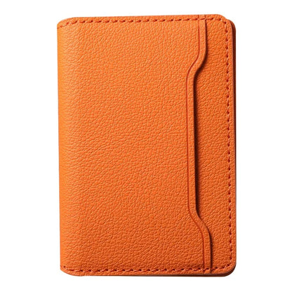 Calf Texture PU Leather Card Holder Phone Card Case Adhesive Cellphone Kickstand