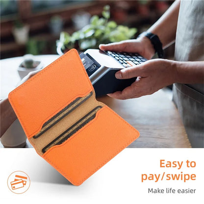 Calf Texture PU Leather Card Holder Phone Card Case Adhesive Cellphone Kickstand