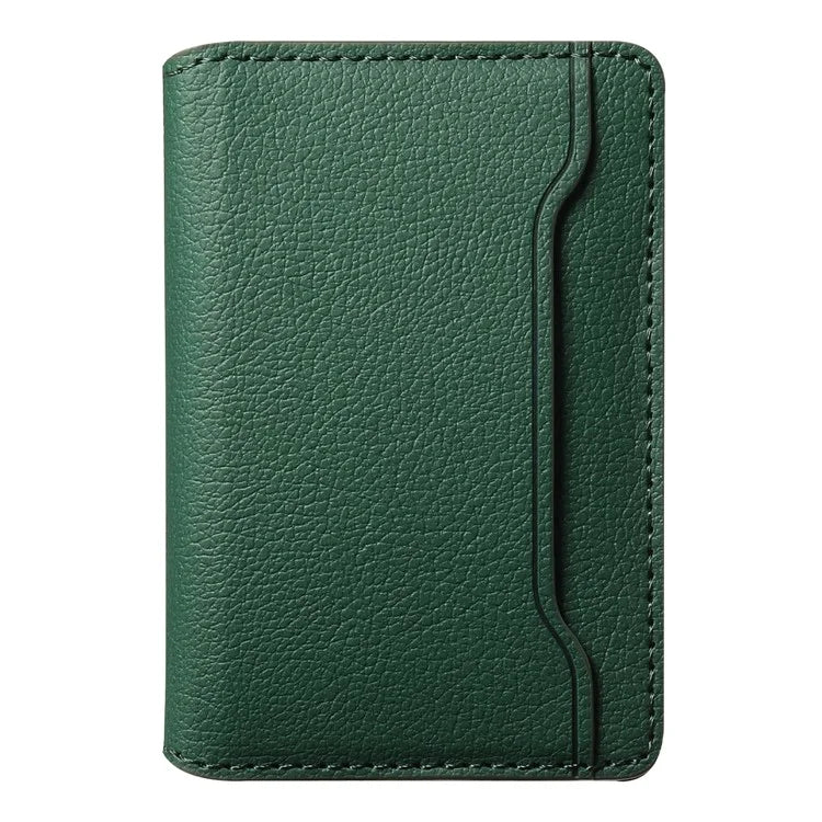 Calf Texture PU Leather Card Holder Phone Card Case Adhesive Cellphone Kickstand