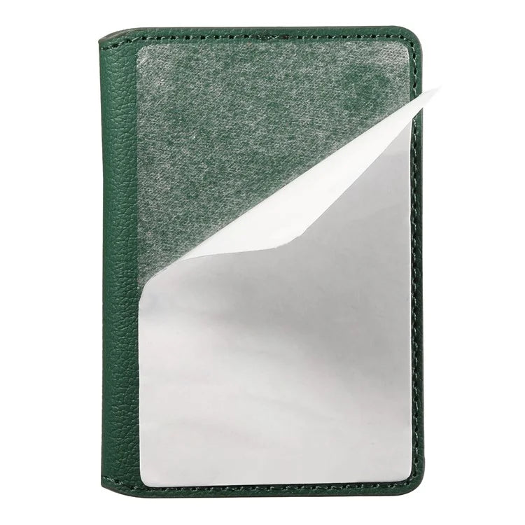 Calf Texture PU Leather Card Holder Phone Card Case Adhesive Cellphone Kickstand