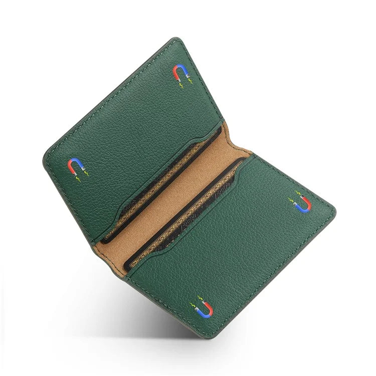 Calf Texture PU Leather Card Holder Phone Card Case Adhesive Cellphone Kickstand