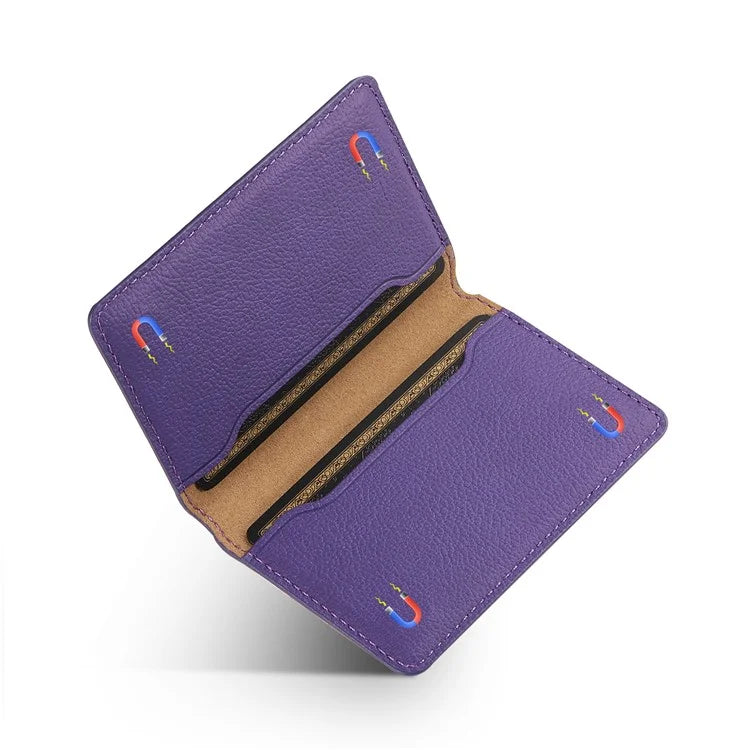 Calf Texture PU Leather Card Holder Phone Card Case Adhesive Cellphone Kickstand