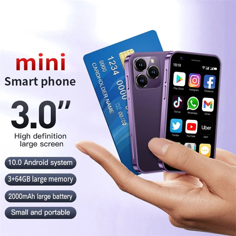 SOYES XS16 Android 10 5MP Dual SIM Mini Cellphone 3 Inch 4G Smartphone, 3+64GB