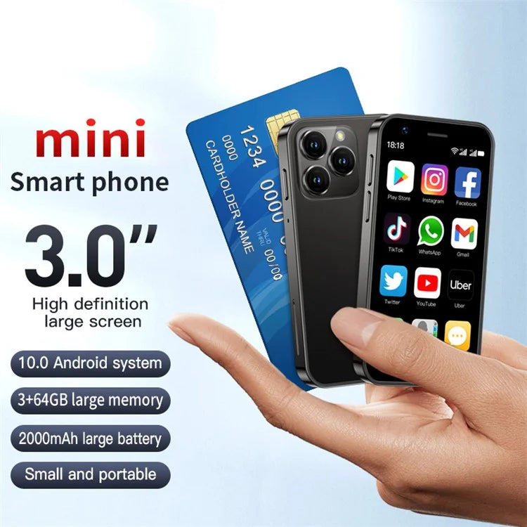SOYES XS16 Android 10 5MP Dual SIM Mini Cellphone 3 Inch 4G Smartphone, 3+64GB