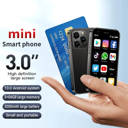 SOYES XS16 Android 10 5MP Dual SIM Mini Cellphone 3 Inch 4G Smartphone, 3+64GB