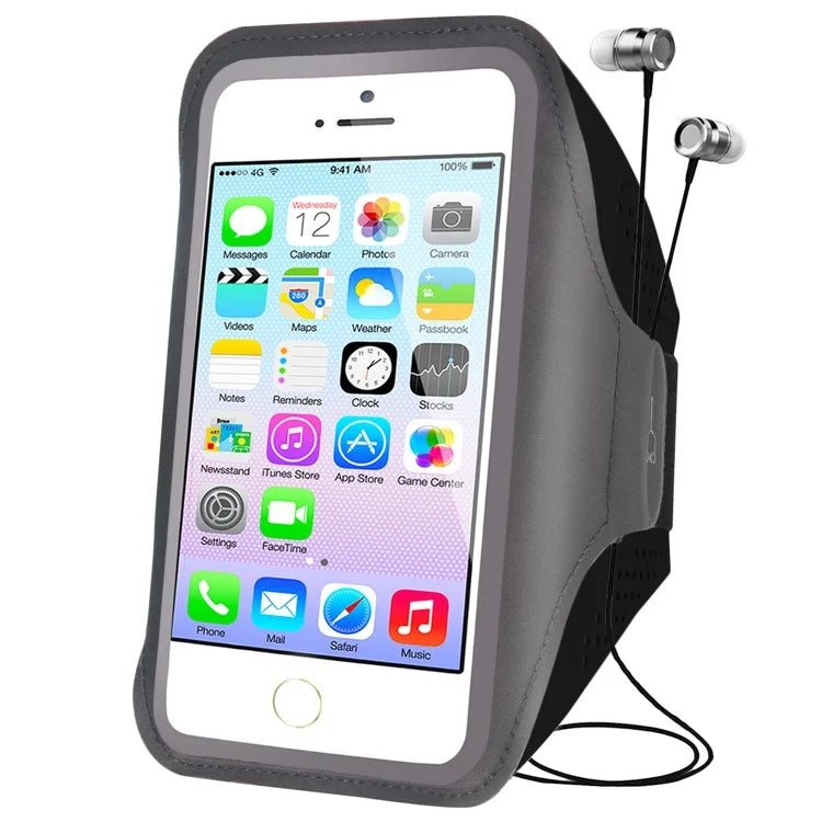 Outdoor Sports Arm Bag Fitness Cell Phone Pouch with Reflective Strip for Men and Women, Size M