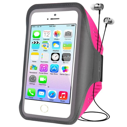 Outdoor Sports Arm Bag Fitness Cell Phone Pouch with Reflective Strip for Men and Women, Size M