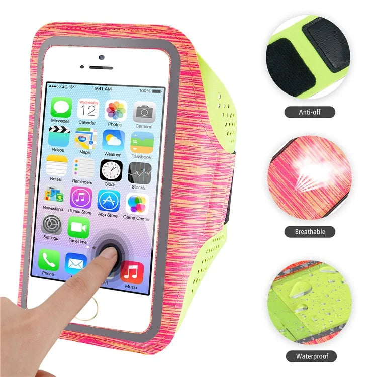 Outdoor Sports Arm Bag Fitness Cell Phone Pouch with Reflective Strip for Men and Women, Size M