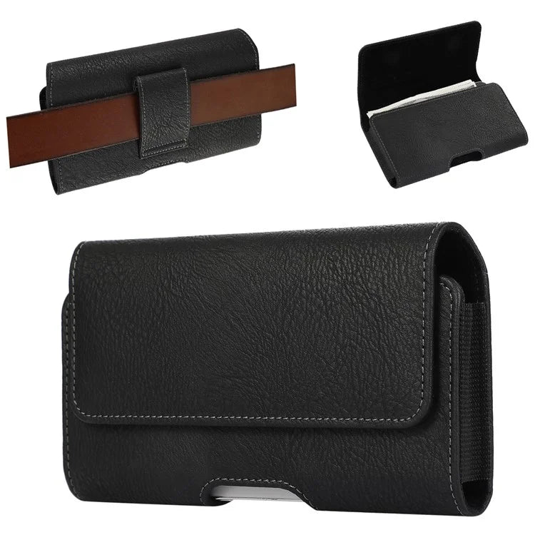 7 Inch Waist Bag Horizontal Style Phone Carrying Pouch with Magnetic Closure