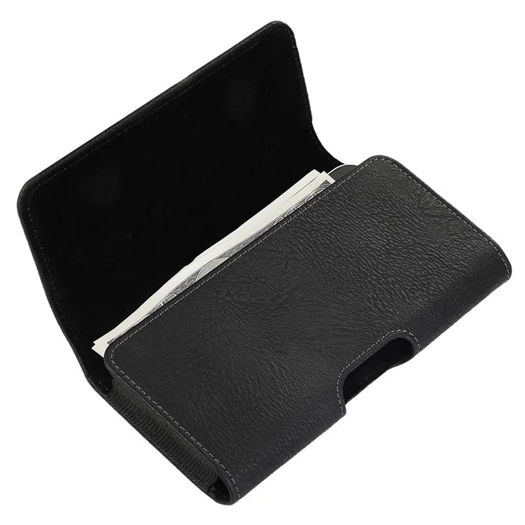 5 Inch Magnetic Waist Pouch Horizontal Style PU Phone Carrying Case