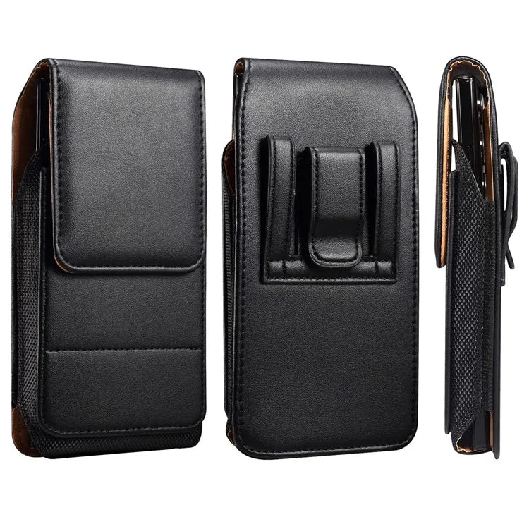 6.1 inch Phone Pouch PU Leather Waist Belt Hanging Phone Bag with Card Slot (Vertical Type)