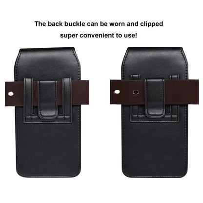 6.1 inch Phone Pouch PU Leather Waist Belt Hanging Phone Bag with Card Slot (Vertical Type)