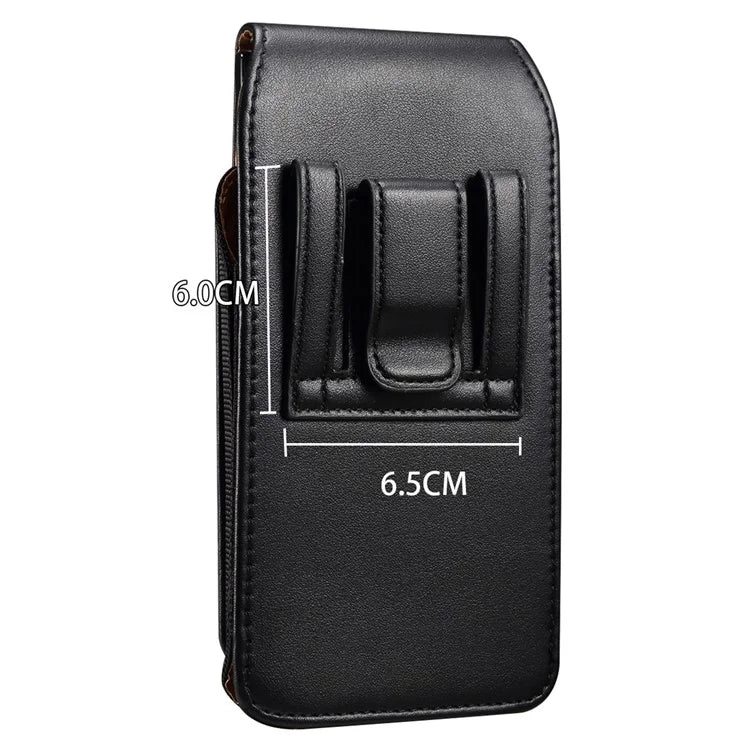 6.1 inch Phone Pouch PU Leather Waist Belt Hanging Phone Bag with Card Slot (Vertical Type)