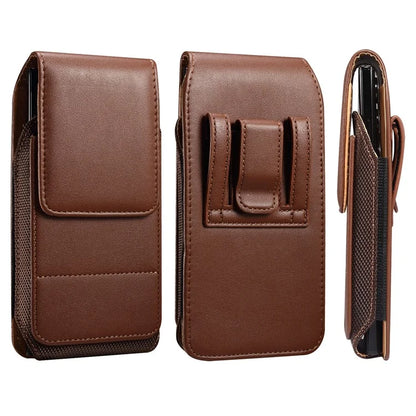 6.1 inch Phone Pouch PU Leather Waist Belt Hanging Phone Bag with Card Slot (Vertical Type)