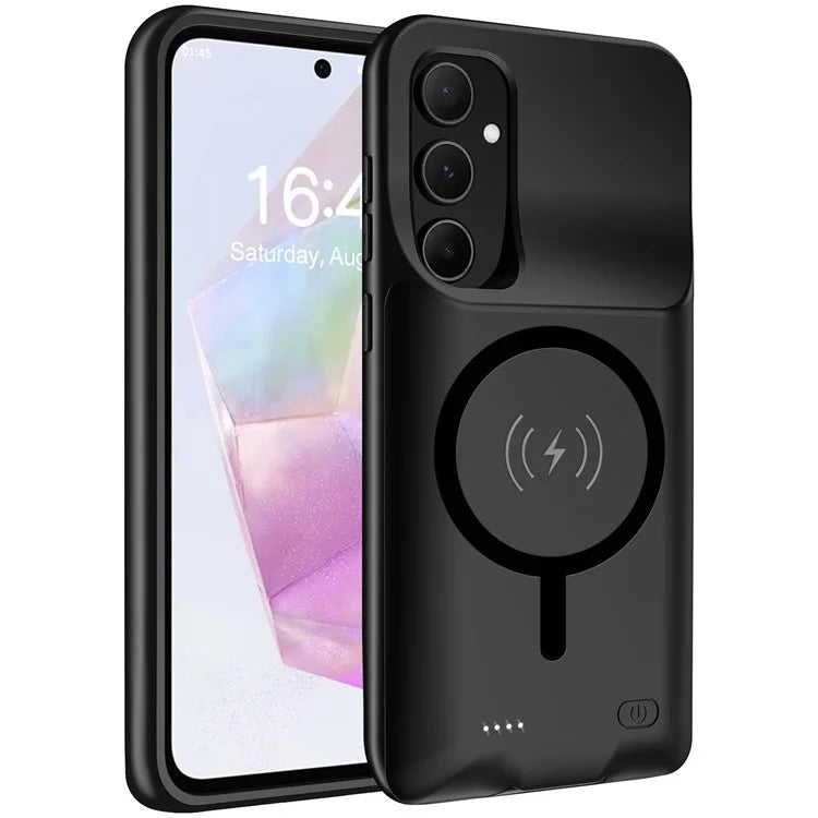 For Samsung Galaxy A55 5G 10000mAh External Battery Pack TPU Phone Case (Compatible with MagSafe Wireless Receiver)