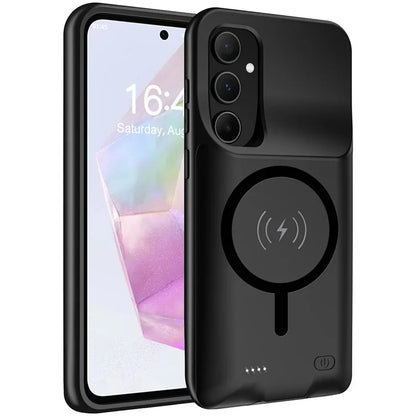 For Samsung Galaxy A55 5G 10000mAh External Battery Pack TPU Phone Case (Compatible with MagSafe Wireless Receiver)