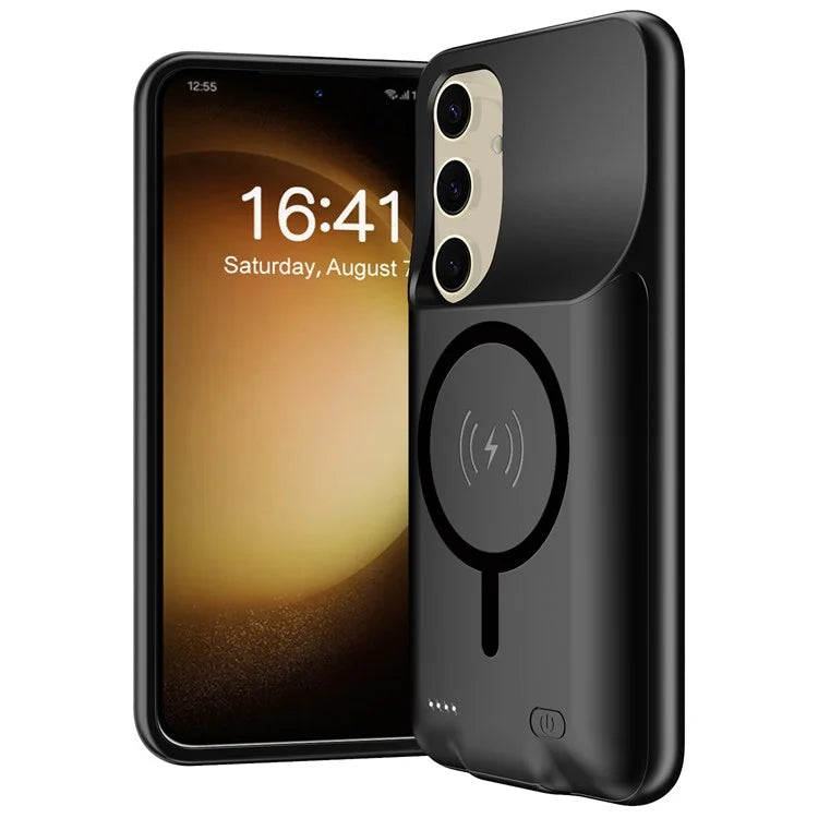 For Samsung Galaxy S24 10000mAh Extended Battery Compatible with MagSafe Soft Edge Phone Charging Case