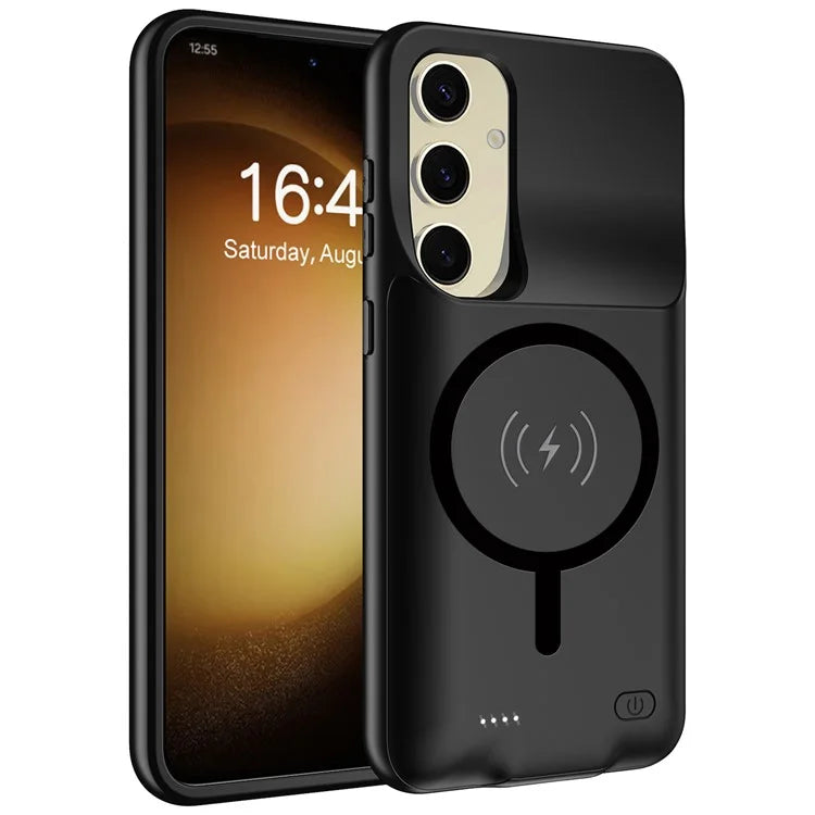 For Samsung Galaxy S24 10000mAh Extended Battery Compatible with MagSafe Soft Edge Phone Charging Case