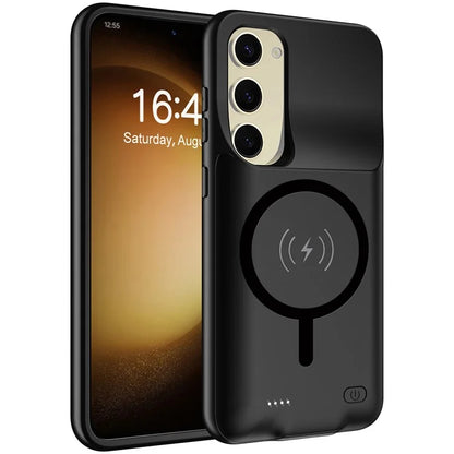 For Samsung Galaxy S23 10000mAh Phone Extended Battery Compatible with MagSafe TPU Edge Charging Case