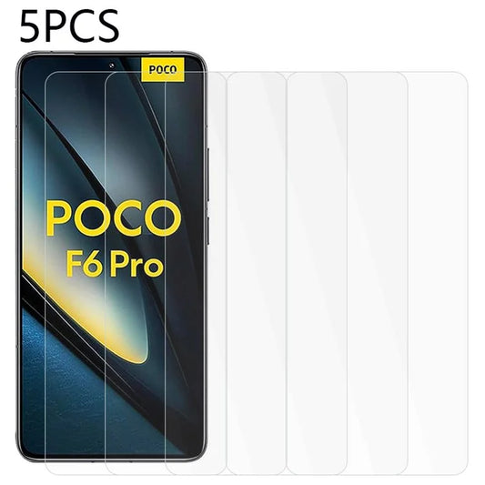 5PCS For For Xiaomi Poco F6 Pro 5G / Redmi K70 5G / K70 Pro 5G Screen Protector Tempered Glass Film No Bubble Case Friendly 2.5D