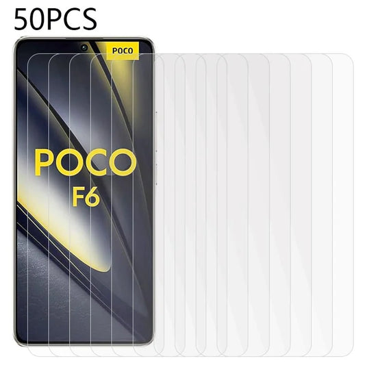 50PCS For Xiaomi Poco F6 5G / Redmi Turbo 3 5G Phone Screen Protector Anti-Scratch Tempered Glass Film