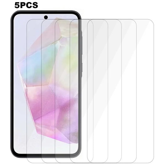 5PCS For For Samsung Galaxy M35 5G Tempered Glass Screen Protector 2.5D 0.3mm Sensitive Touch
