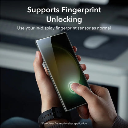 ESR 2Pcs Screen Protector Samsung Galaxy S23 Ultra , Easy Installation Tempered Glass Film + 2 Pack Camera Lens Protector