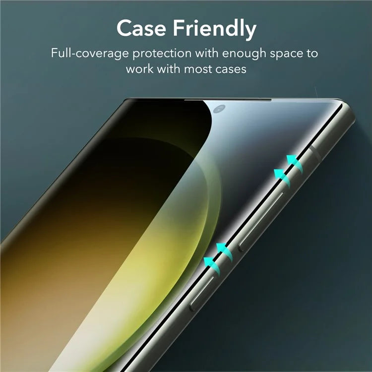 ESR 2Pcs Screen Protector Samsung Galaxy S23 Ultra , Easy Installation Tempered Glass Film + 2 Pack Camera Lens Protector