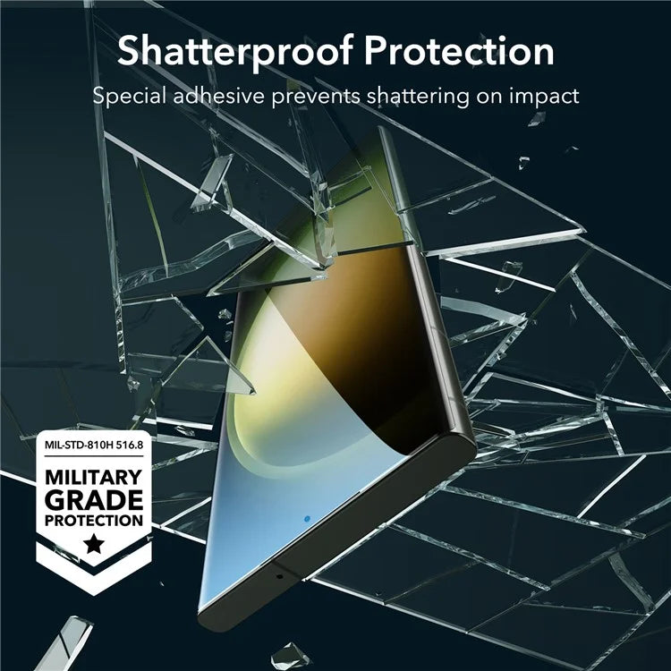 ESR 2Pcs Screen Protector Samsung Galaxy S23 Ultra , Easy Installation Tempered Glass Film + 2 Pack Camera Lens Protector