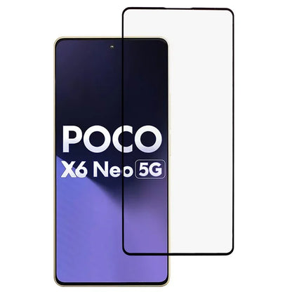 For Xiaomi Poco X6 Neo 5G Full Screen Protector 9D Side Glue Tempered Glass Film