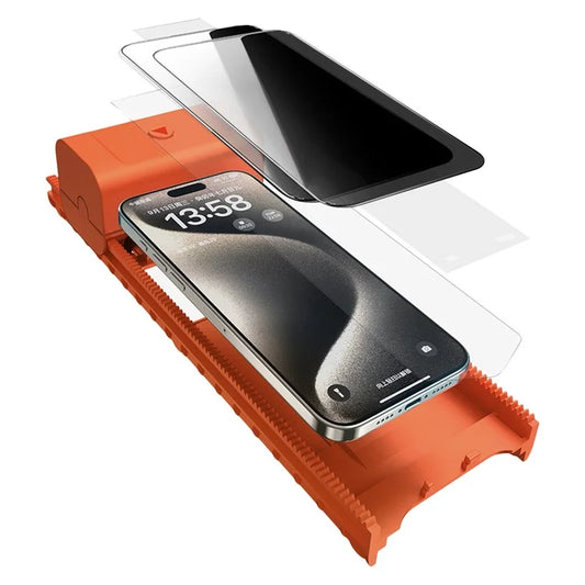 2Pcs For iPhone 12 Pro Max Anti-Spy Tempered Glass Film with Automatic Align Tool