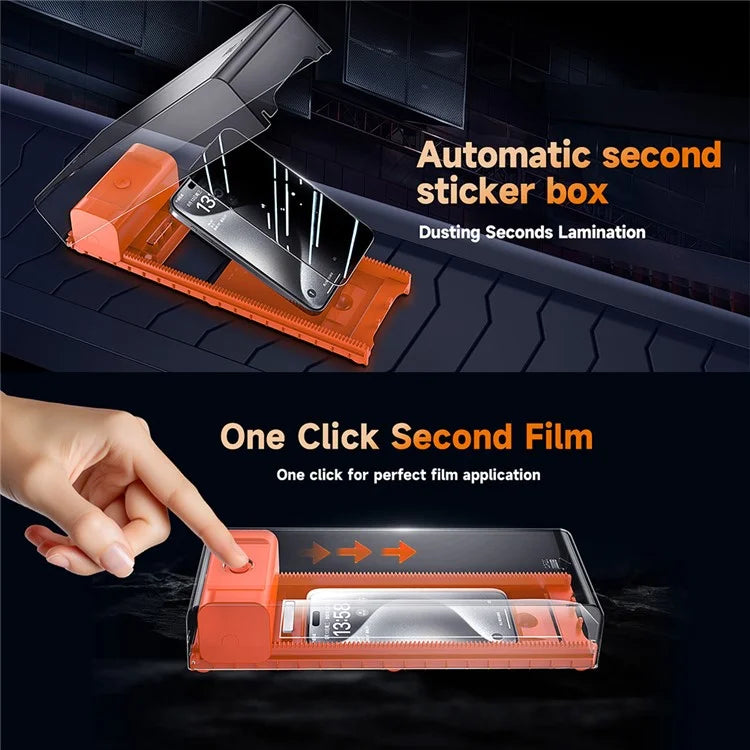 2Pcs For iPhone 14 Pro Privacy Screen Protector Tempered Glass with Electric Alignment Tool
