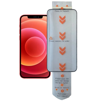 For iPhone 12 Tempered Glass Screen Protector Crystal Clear Screen Film (Work with Electric Screen Protector Applicator)