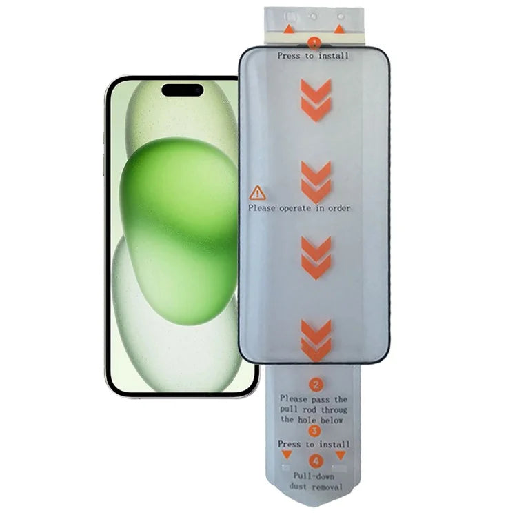 For iPhone 15 Tempered Glass Film Crystal Clear Screen Protector (Work with Electric Screen Protector Applicator)