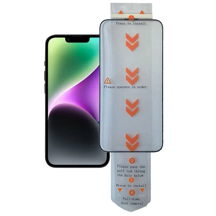 For iPhone 14 Clear Screen Protector Tempered Glass Full Coverage Film (Work with Electric Screen Protector Applicator)