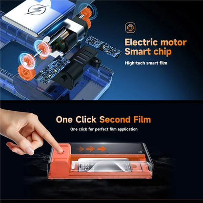 2Pcs For iPhone 12 Pro Max Screen Protector Tempered Glass Film Rechargeable Automatic Dust Removal