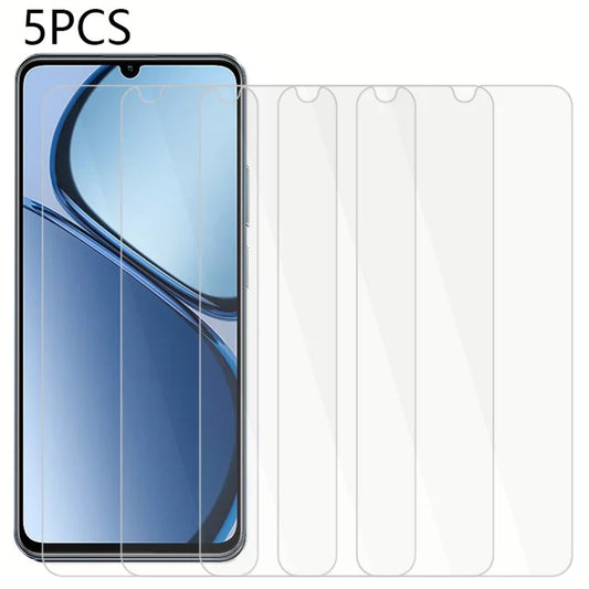 5PCS For For Realme C63 4G Screen Protector Tempered Glass Film No Bubble Case Friendly 2.5D