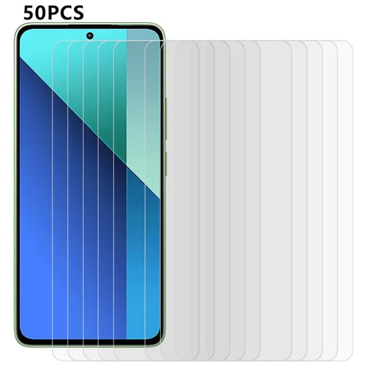 50PCS For Xiaomi Redmi 13 4G Screen Protector 0.3mm HD 2.5D Tempered Glass Film