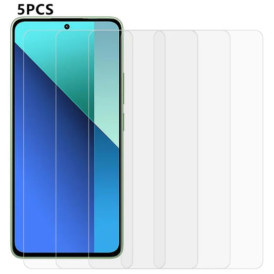 5PCS For For Xiaomi Redmi 13 4G Screen Protector Tempered Glass Film No Bubble Case Friendly 2.5D