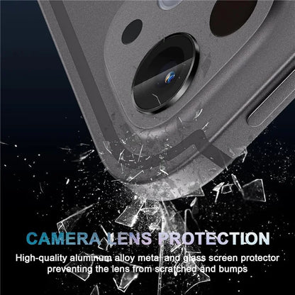 2Pcs For iPad Pro 11 (2024) / iPad Pro 13 (2024) Camera Lens Protector Metal Ring Tempered Glass Film