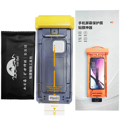 RURIHAI For iPhone 15 Pro Max Screen Protector Clear 3D Curved Tempered Glass Film with Easy Installation Tool
