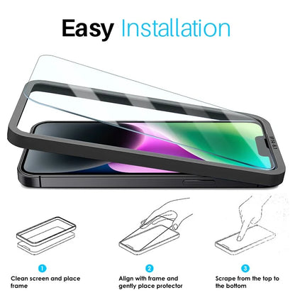 NORTHJO 2Pcs A+ For iPhone 14 Screen Protector Ultra Clear Tempered Glass Film with Installation Tool