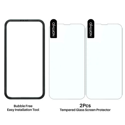 NORTHJO 2Pcs A+ For iPhone 14 Plus Tempered Glass Screen Protector 0.3mm 2.5D Clear Film with Installation Tool