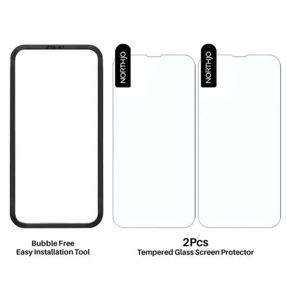 NORTHJO 2Pcs A+ For iPhone 15 Clear Screen Protector 0.3mm 2.5D Tempered Glass Film with Installation Tool