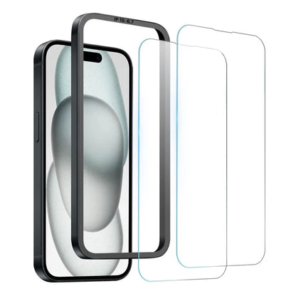 NORTHJO 2Pcs A+ For iPhone 15 Plus Screen Protector Easy Installation Tempered Glass Film